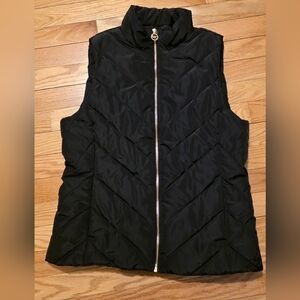 MICHAEL Michael Kors Women's M Black Puffer Vest Gold Zipper